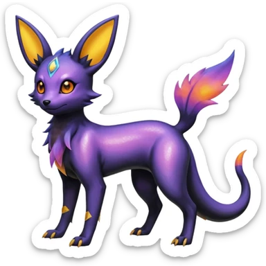  Shiny iridescent Umbreon-Salandit-Jolteon-fusion sticker
