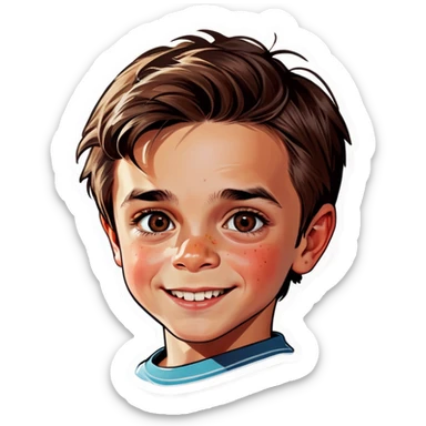 realistic portrait of a boy sticker