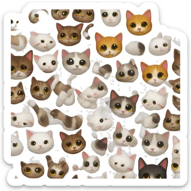 Gato tierno con varios gestos con las patitas sticker