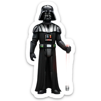 Full body Darth Vader with light saber drawn out to his right side and a very menacing look  sticker