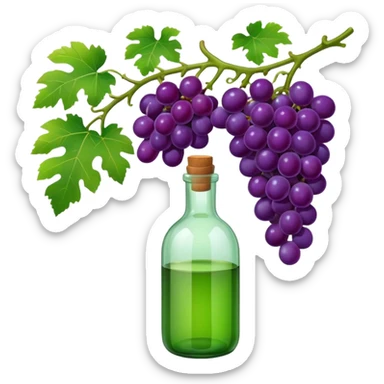Grapes vine bottle sticker