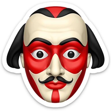 Money Heist, Dali mask, realistic sticker