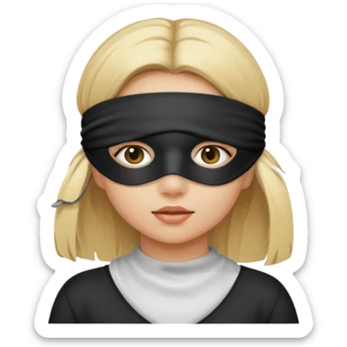 Blonde girl, blind fold sticker