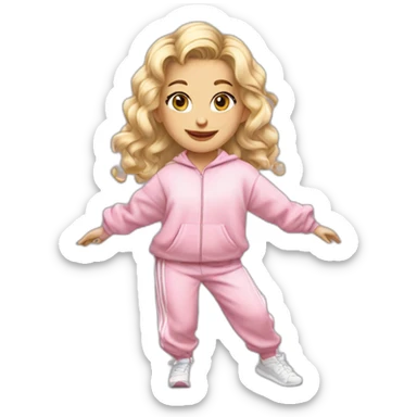 dancing-fair-haired-white-girl-pink-oversize-tracksuit sticker