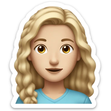a girl with freckles greyish blue eyes and blondish light brown hair with lightish skin  sticker