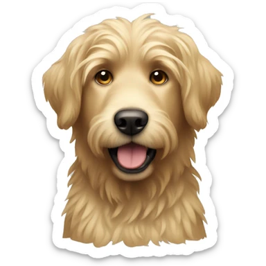 shaggy dog similar to labrador with golden sticking out hair sticker