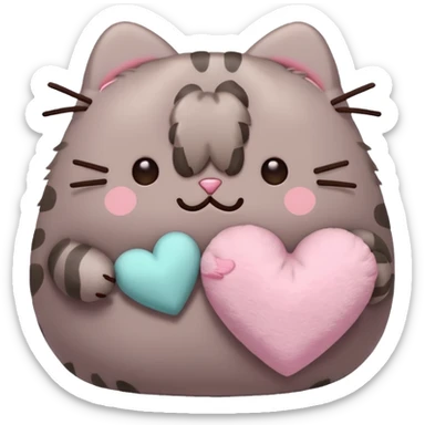 pusheen heart Pink cute sticker