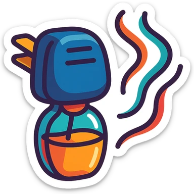 colorful and dynamic illustration of a modern car diffuser in action sticker