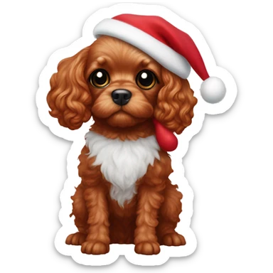 ruby red toy cavoodle dressed up as rudolph    sticker