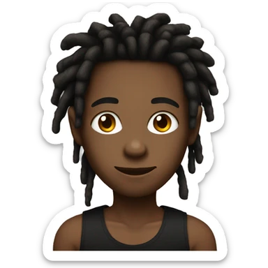 A boy with dreads and cute with a black tank top  sticker