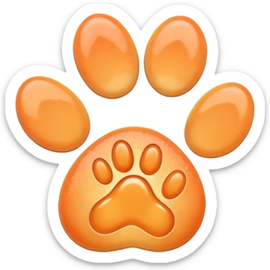a very light pale pastel apricot pawprint sticker