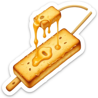 Create an emoji-style illustration of a tequeño, a traditional Venezuelan snack. It should look like a fried cheese stick  sticker