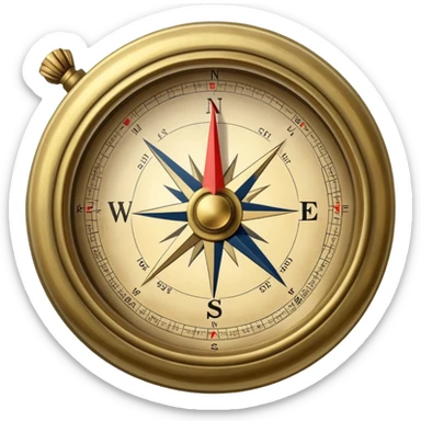 Travel compass pointing to adventure sticker