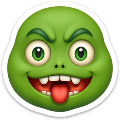 Evil greedy hungry salivating emoji sticker