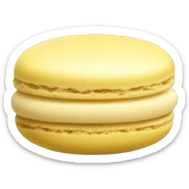 Realistic pastel yellow macaroon sticker