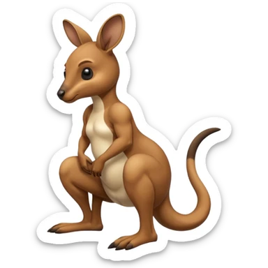 Kangaroo having a poo sticker