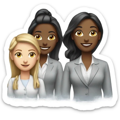 corporate team of 4 girls  sticker