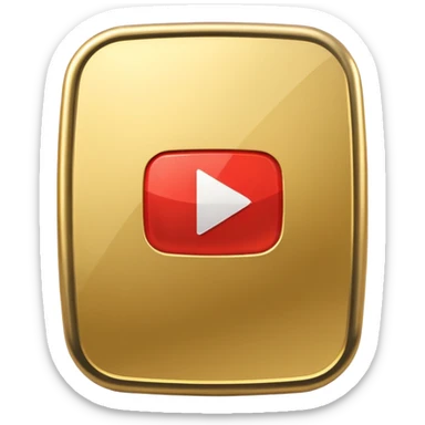 gold youtube play button sticker