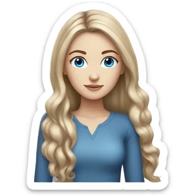 stunning white girl light brown hair blue eyes sticker