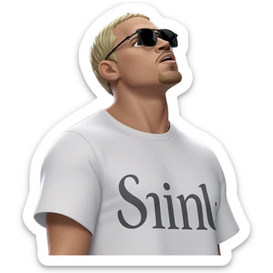 stylish male in white shirt sticker
