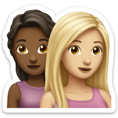 A blonde and a brunette best friend sticker