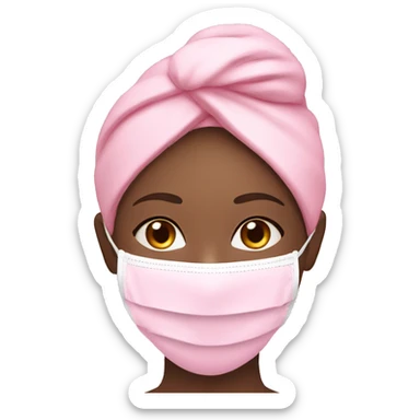 Spa girl with pink face mask on  sticker