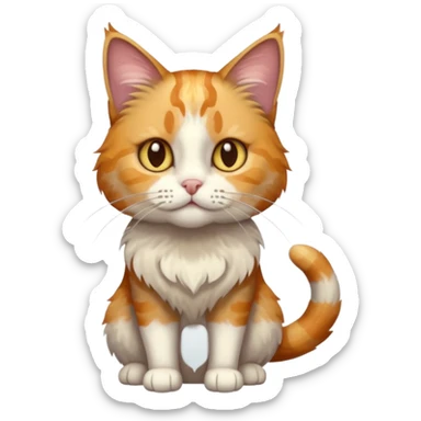 full body anxious looking colourful light calico tabby cat with hazel eyes sticker