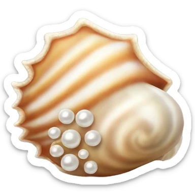 seashell with pearl sticker