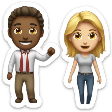 a man and a woman beat friends sticker