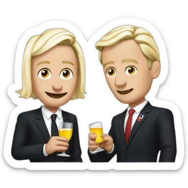Tipsy macron and lepen sticker