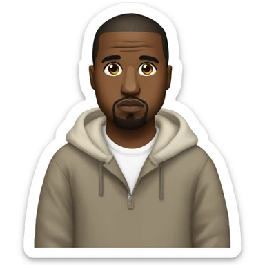 Kanye west wearing a I love kanye  sticker