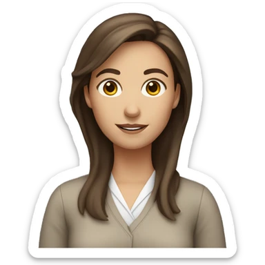 femail teacher with brown hair no glasses sticker
