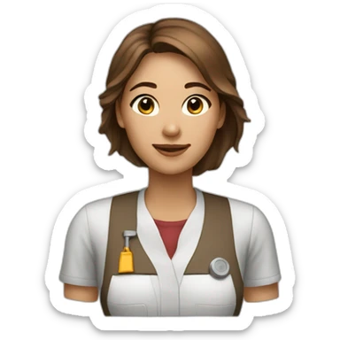 Women-Engineer-drawing-art-star-brown hiar sticker