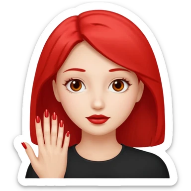 Round face baddie with big nails sticker