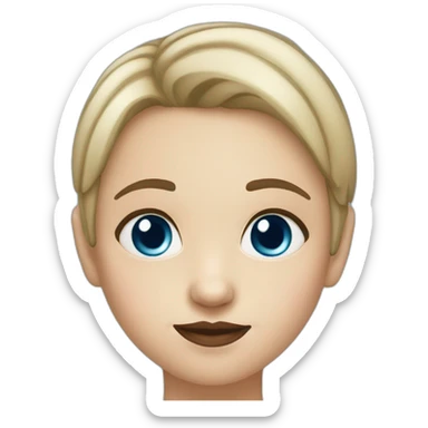 girl - crooked nose - blue eyes - short hair sticker