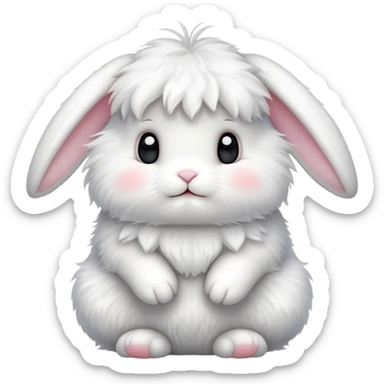 white bunny sticker