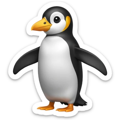 Penguin posing like, "Why? sticker