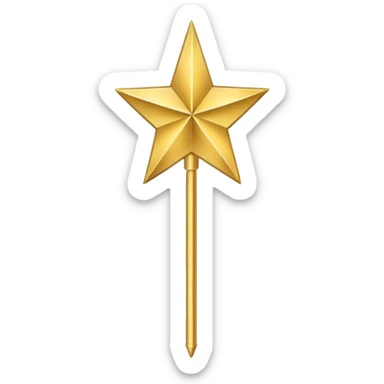 gold star outline wand  sticker