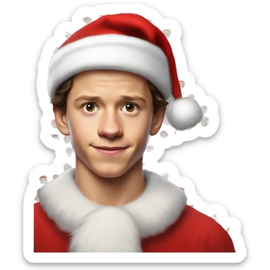 Tom Holland as santa claus sticker