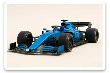 blue F1 car, modern and dynamic look, simple background sticker