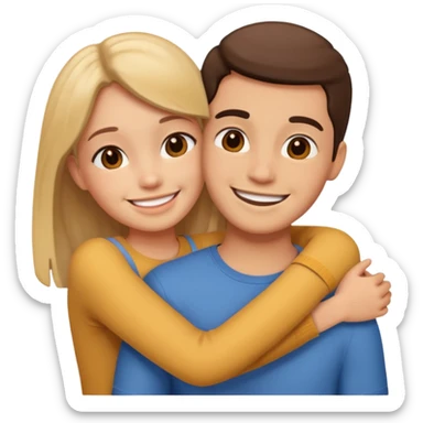 Hugging a friend sticker