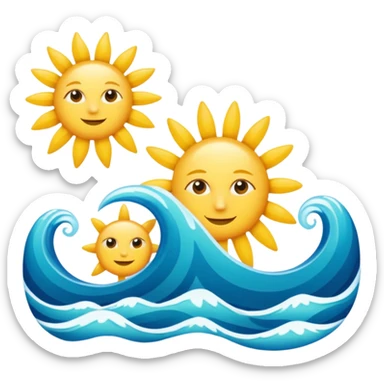 Scritta estate tutta colorata e in lettering con sole mare .. sticker