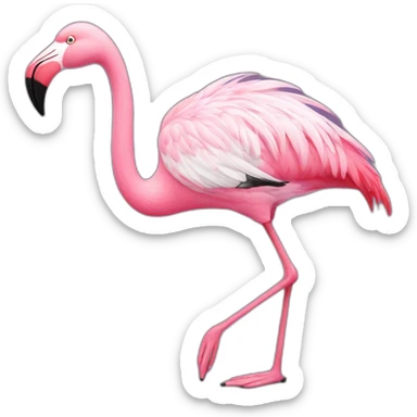 Flamingo wearing flip flops sticker