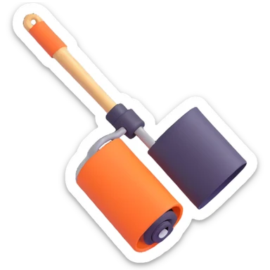 paint roller with bright colors sticker