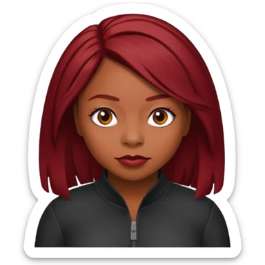 LaTavia Robeson with dark red hair sticker