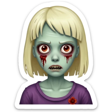 Zombie girl and fringe sticker