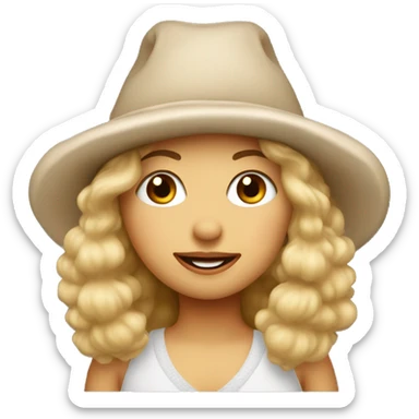 blonde girl with fur hat big cheeks  sticker