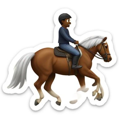 A horse riding a human sticker