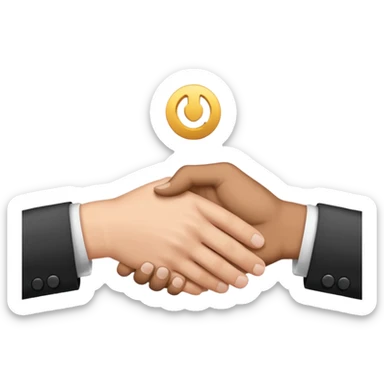 hand gesture representing a deal or agreement, two hands shaking sticker