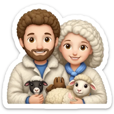 sheep husband wife sticker
